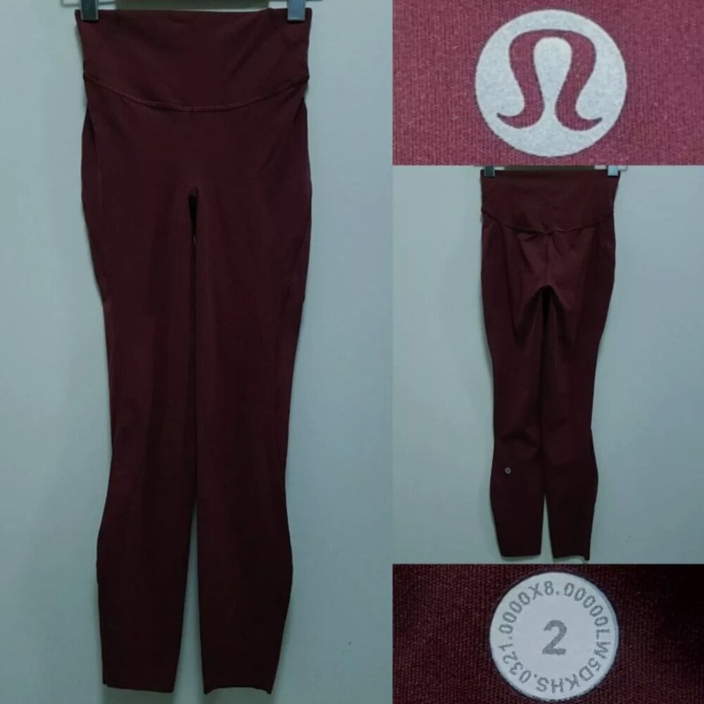 Lululemon Base Pace Tight 2 XXS Brushed Nulux Mulled Wine High-24Inseam " Rise